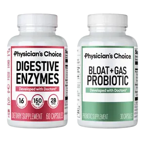 Physician's Choice Ultimate Bloat Bundle: Bloat & Gas Probiotic 30ct + Digestive Enzymes 60ct - Daily Support for Gut Health + Bloating & Gas Relief Physician's Choice Ultimate Bloat Bundle: Bloat & Gas Probiotic 30ct + Digestive Enzymes 60ct - Daily Support for Gut Health + Bloating & Gas Relief