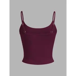 TFNOSIZE 4PACK - Women's solid color adjustable thin strap backless camisole — casual, comfortable, simple, and sexy top, breathable sports vest, suitable for daily wear and vacation outfits, women's clothing appropriate for all seasons#Summervibes