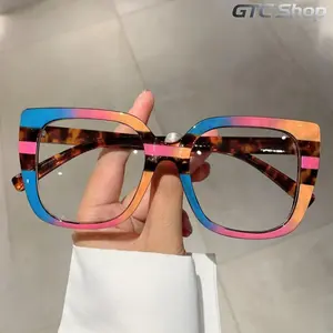 Spring Summer New Women Tortoiseshell Eyeglasses, Minimalist Casual Square Frame Fashion Eyewear, Stylish All-match Glasses for Daily Everyday Use #summervibes