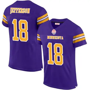 MIN 18 Men's Stitch Sport Jersey Football In Purple And White