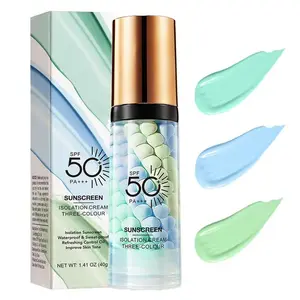 3-In-1 Face Primer Before Makeup - SPF 50 PA+++ Sunscreen Isolation Cream, Color Corrector, Oil-Control Moisturizing Serum, Blurs Pores & Evens Skin Tone for Radiant Complexion