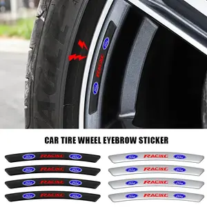 Aluminum Alloy Car Wheel Stickers, 4pcs Set, Compatible with Ford Mustang, Focus 2/3/4, Mondeo, C-Max, Ecosport, Car Decoration Accessories, Vehicle Exterior Decoration
