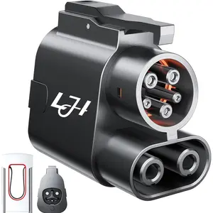 LJH EV Adapter NACS to CCS1 for Tesla Supercharger V3/V4 500A 1000V 250kW Fast Charging Compatible with Ford GM Rivian Hyundai Kia Volvo Portable Car Charging Adapter