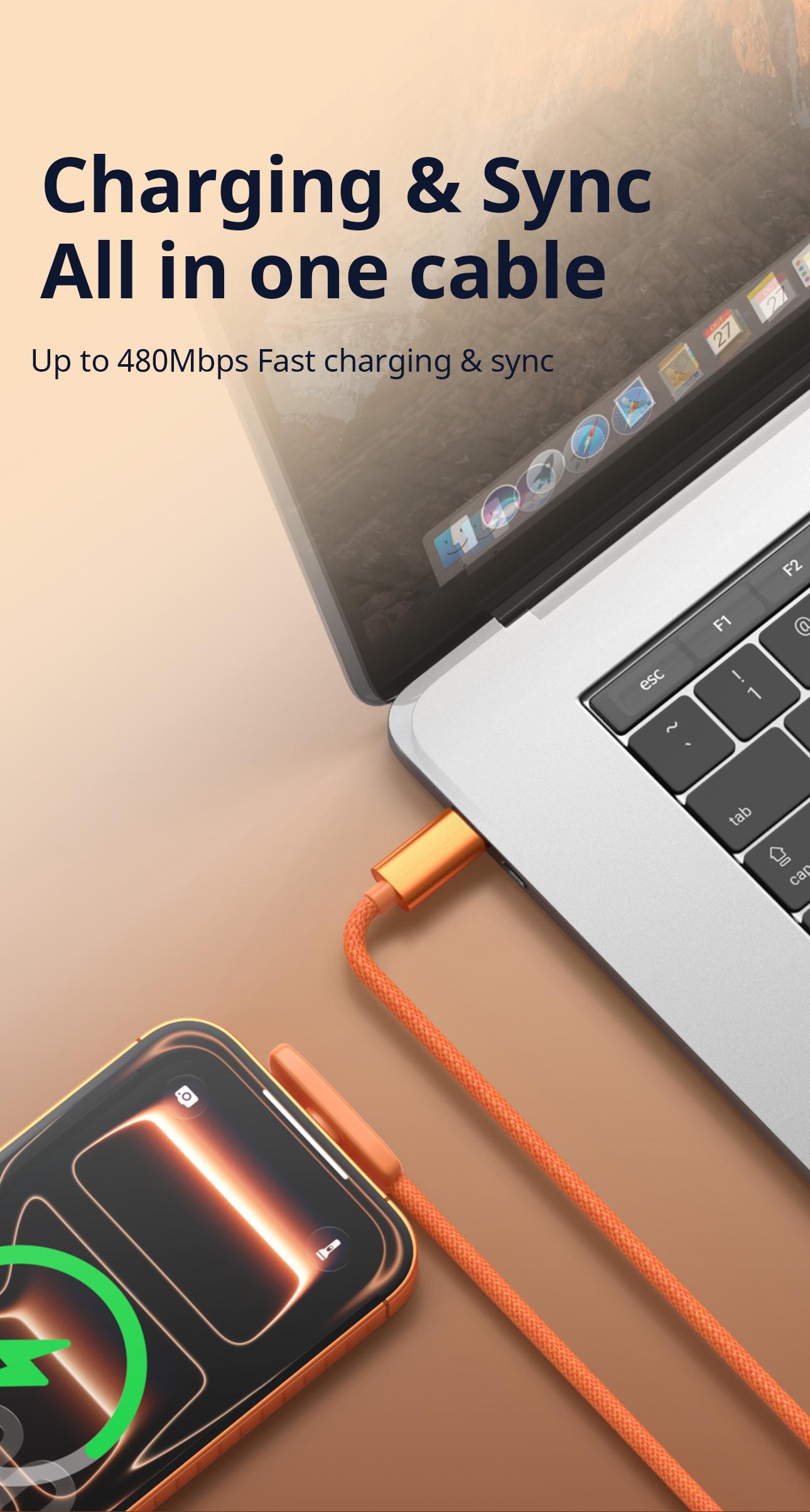 Compatible with iPhone 17 Pro Max charging cable, portable charger for iPhone 17 Pro, curved gaming fast-charging cable, 45W convenient iPhone charger suitable for gaming, watching shows/movies, travel, 3.3 ft, available in packs of 1, 2, or 3.