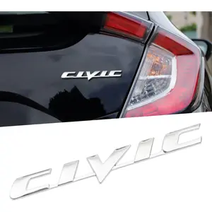 Car 3D Rear Tail Letter Emblem Replacement for Civic,Car Badge Decals Logo Trunk Decoration Emblem Modification Fit Civic 2006-2011 Accessories(Silver)