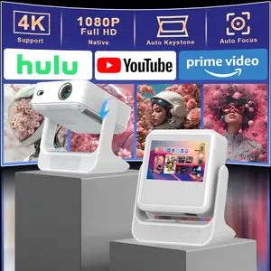 Portable 1080P projector! Auto-focus + auto keystone correction + dual-screen display, WiFi6 + Bluetooth 5.0, built-in system for one-click screen projection, a wall becomes a cinema