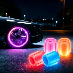 Glow in Dark Tire Valve Caps for Motorcycles Electric Bikes Bicycle Vacuum Tires LED Light Up Bike Wheel Valve Stem Covers Night Safety Accessories
