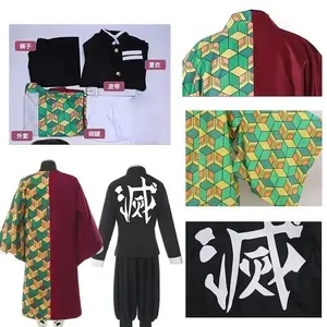 Anime Tomioka Giyuu Cosplay Kostuum Accessoires Pak Uniformen Kimetsu No Yaiba Kostuums Pruik Kind Volwassen Feest Cadeau