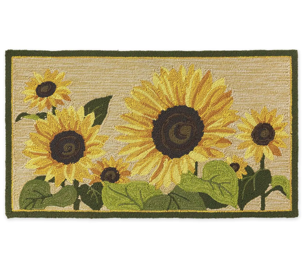 Evergreen Indoor/Outdoor Sunflower Garden Hooked Rug