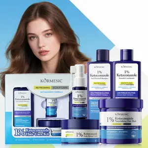 KORMESIC Anti-Dandruff  4-Piece Hair Care Kit ✨ | Shampoo + Conditioner + Scalp Cream + Serum, 4-Step Professional Scalp Care. With Tea Tree Oil & Plant Extracts, Anti-Dandruff, Oil Control, Soothe Itch, Repair Damaged Hair