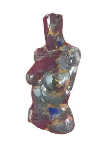 Athena Glass Sculpture Modern Mixed Media Art Hand-Painted Translucent Design 25 Tall Contemporary Abstract Figurative Home Decor