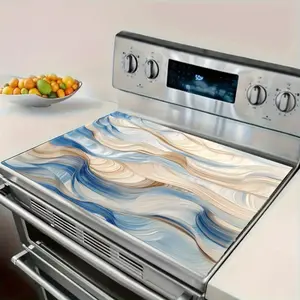 1pc 2D Flat Decoration, Stove Protector Stove Top Cover Stove Top Covers for Electric Stove Printed Stove Protector, Vibrant Kitchen Accessory, Home Decoration |   Modern Kitchen Decor |   Kitchen Mat, Stove Decor