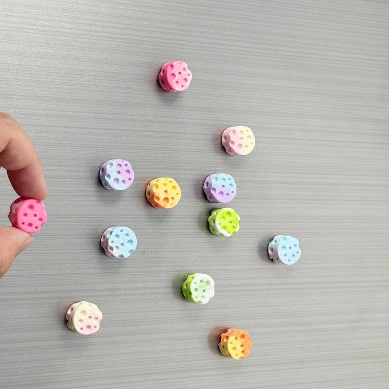 Mini Cheese Design Refrigerator Magnet, 12pcs/set Cute Mini Cheese Fridge Magnet, Home Decor for Kitchen, Office, School