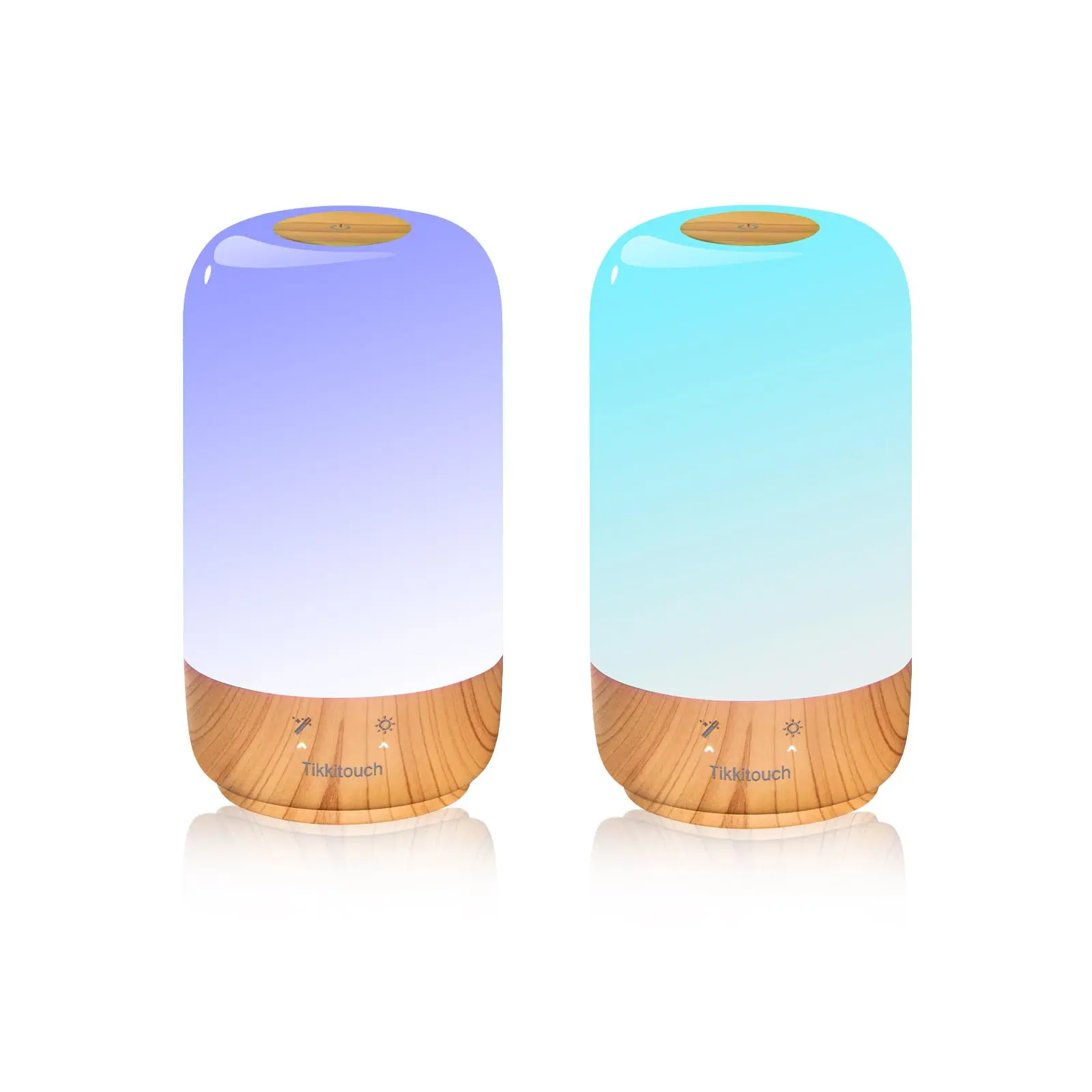 Tikkitouch Long Distance Touch Lamps Set of 2, Gifts for Couples & Family,WiFi and Bluetooth setup, app control, touch activated, synchronized color sharing, 16M+ colors, for couples & family