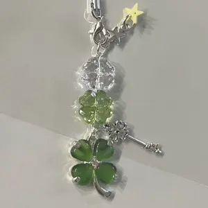 Clover pendant, antique coin card clip, small pendant, pentagram mobile phone accessory, backpack pendant