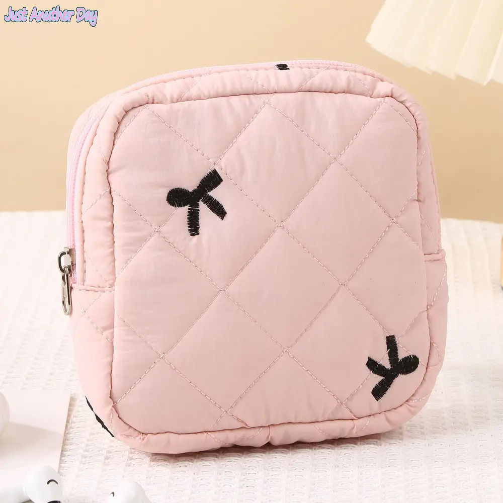 Floral Sanitary Pad Storage Pouch — Large Capacity, Portable, Cute Design — Versatile Bag for Sanitary Pads, Cosmetics, or Data Cables Floral Sanitary Pad Storage Pouch — Large Capacity, Portable, Cute Design — Versatile Bag for Sanitary Pads, Cosmetics, or Data Cables