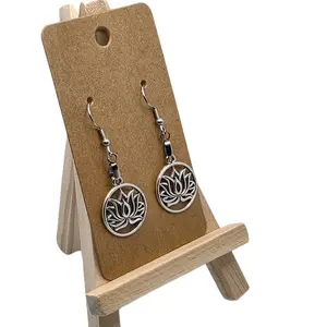 Dressy Metal Coating Earrings - Stylish Lotus Design Unisex Earrings in Silver Color for Glamorous Looks Lightweight & Durable