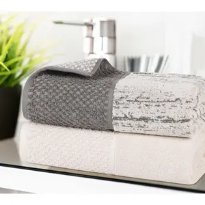 Superior Cotton Soft Absorbent Two Toned Bath Sheet Set of 2