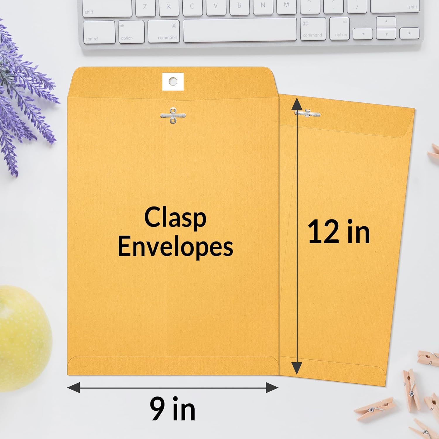 Envelops, 9"x12" Brown Kraft Envelopes with Clasp Closure, 28-lb Paper Mailing Envelopes, 20 Count, Great for Filing, Storing or Mailing Documents