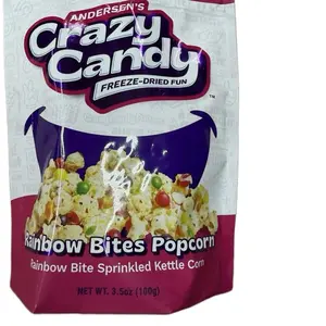 Andersen's Crazy Candy Rainbow Bites Popcorn 3.5 oz Freeze-Dried Fun Sprinkled Kettle Corn Snack Sweet