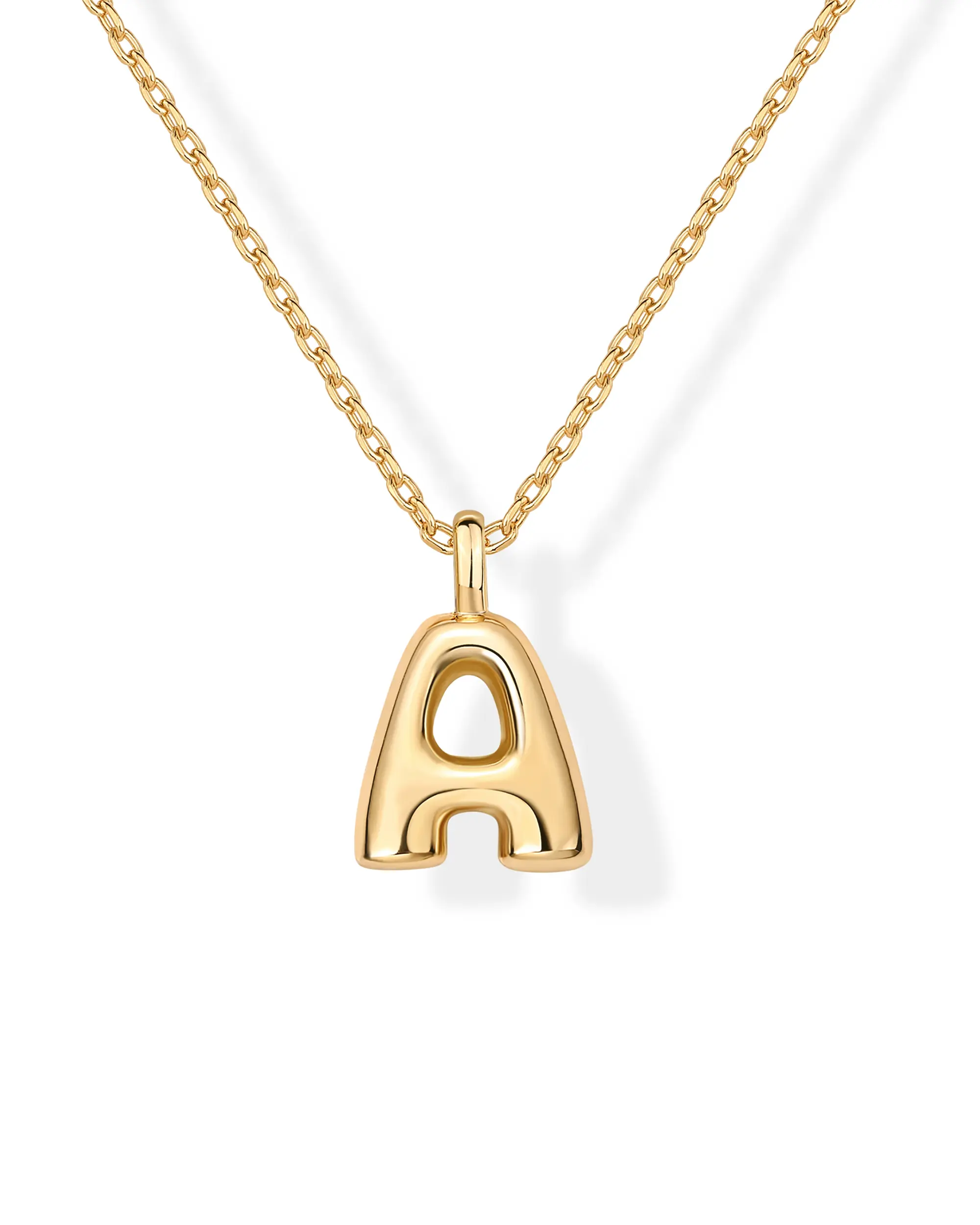 PAVOI 14K Gold Plated Dainty Chunky Bubble Initial Letter Pendant Necklace for Women - Alphabet Letter Necklace PAVOI 14K Gold Plated Dainty Chunky Bubble Initial Letter Pendant Necklace for Women - Alphabet Letter Necklace