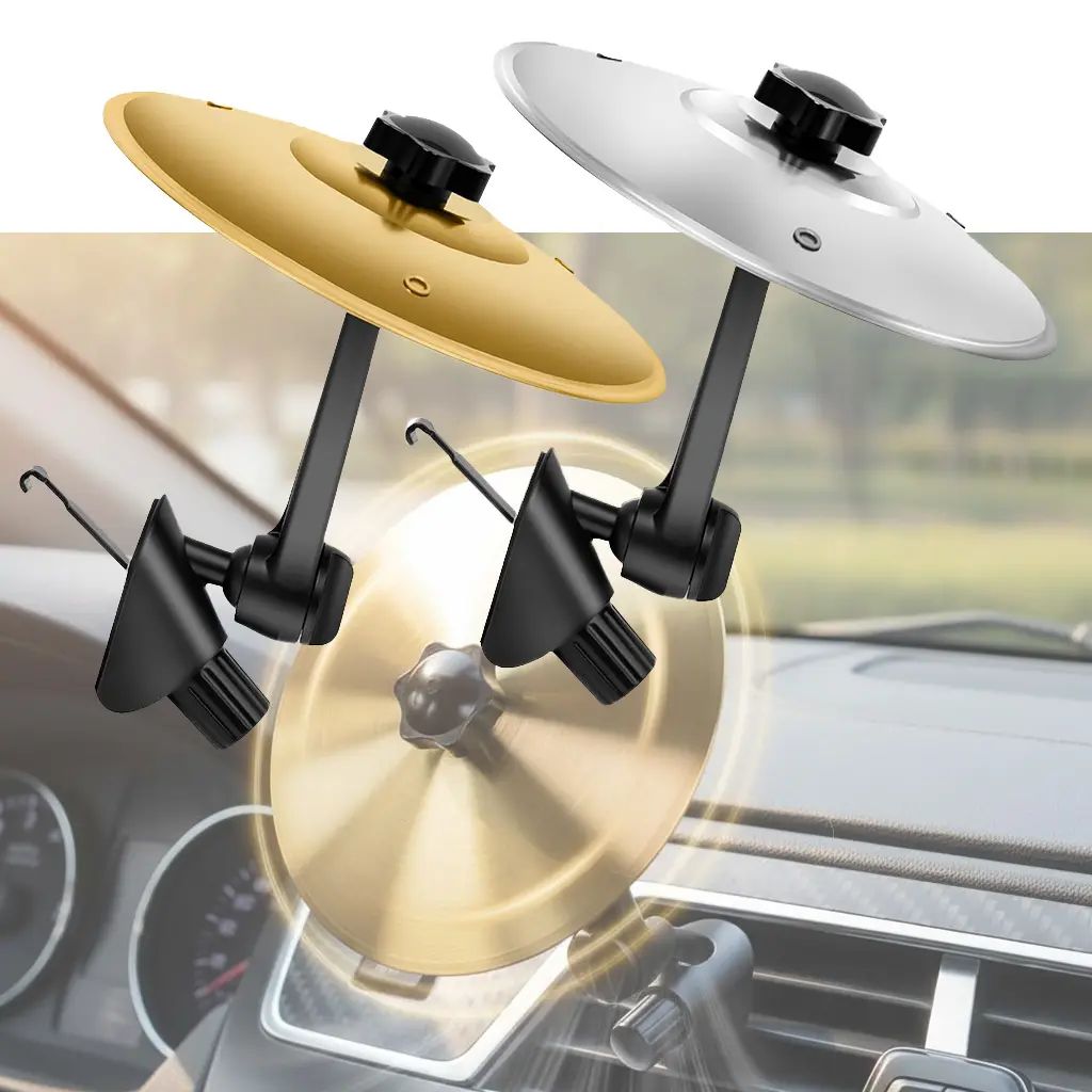Car Cymbal 2pcs, Car Symbol Drum Air Vent, Mini Crash Cymbal Fun Vehicle Accessories Gifts for Music Lovers Mixed Color Set