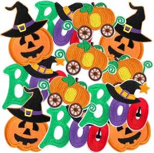 12Pcs Iron on Patches for Halloween, Embroidered Sew On/Iron On Patches Applique for Hats, Clothes, Jeans, Pants, Jackets,  Spooky Halloween Iron-On  Transfer Patches big  patches Washable Cartoon Iron-On Transfers Quick-Lock Embroidered Patch