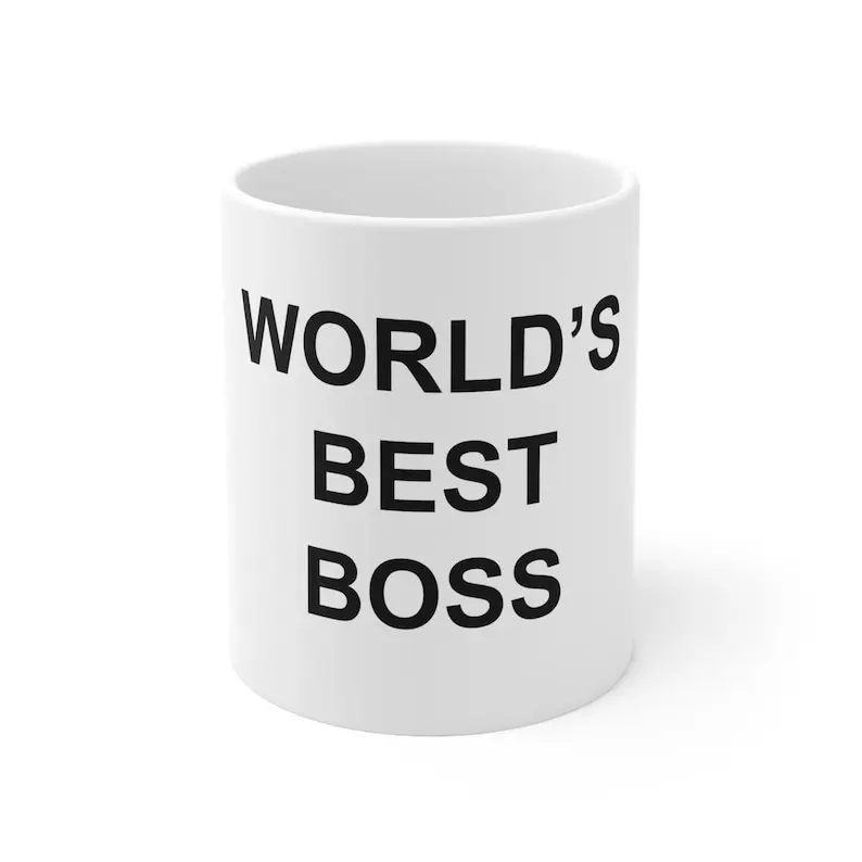 [Sale off up to 50%] Worlds Best Boss Mug, The Office TV Show, Michael Scott Inspired Coffee Cup, Dunder Mifflin Mug, Gift for Office Fans, Dwight Schrute Gifts, 11oz & 15oz ceramic mug