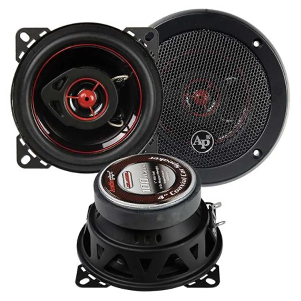 Audiopipe 4 in. Redkine 2-Way Cone Speakers - Reliable Audio Accessories (Pair), 4Inches, 6.25" H X 3.25" W X 12" L