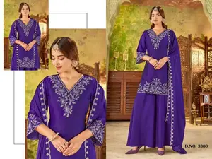 Premium Rangoli Georgette Embroidered Palazzo Suit Set – Party & Wedding Collect