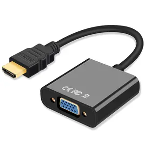 HDMI to VGA Digital-Analog Converter Adapter, Plug-and-Play Audio & Video Accessory for PC, Laptop, 1080P Resolution Support, Black Cable, Accessories