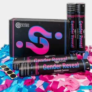 Gender Reveal Confetti Cannons | 2 Pink & 2 Blue Baby Reveal Cannons