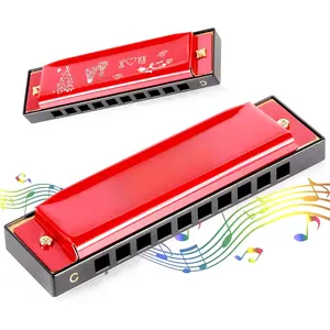 Blues Harmonica, Diatonic Harmonica Key of C 10 Holes 20  Mouth Organ blues harp harmonica For Adults, , Beginners, Professionals and Students (Red), as a