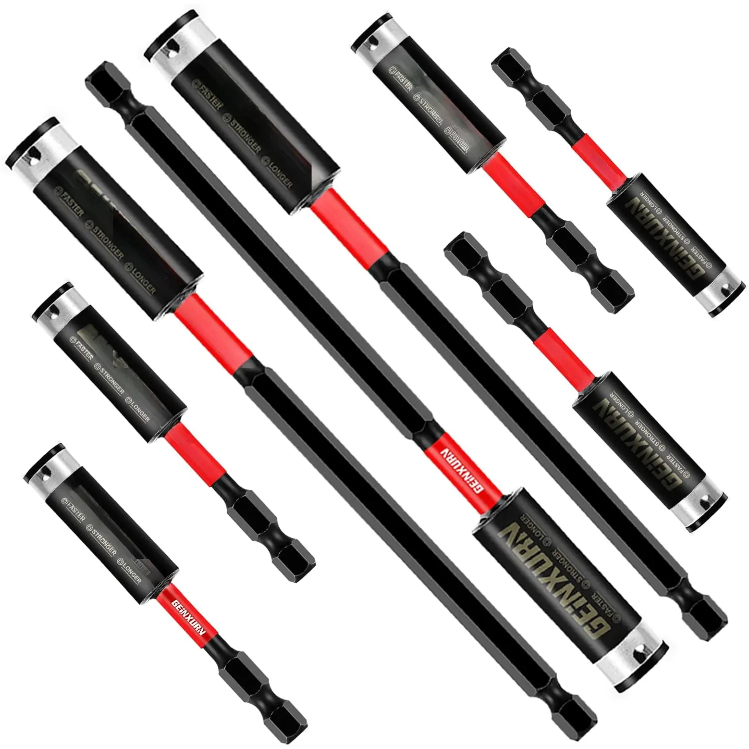 8PACK Impact   Bit Holders, Extension Socket Drill Bit Holder S2 Alloy Steel Hex Shank Quick-Change Drill Bit Guide(3inches and 6inches)