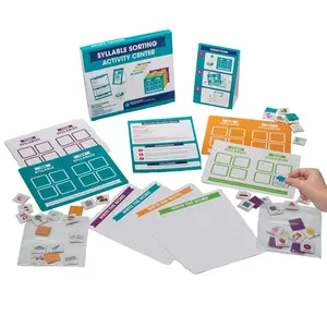 18-Piece Interactive Dry Erase Syllable Sorting & Writing Skills Early Learning Materials Practice Kit for Classroom Centers