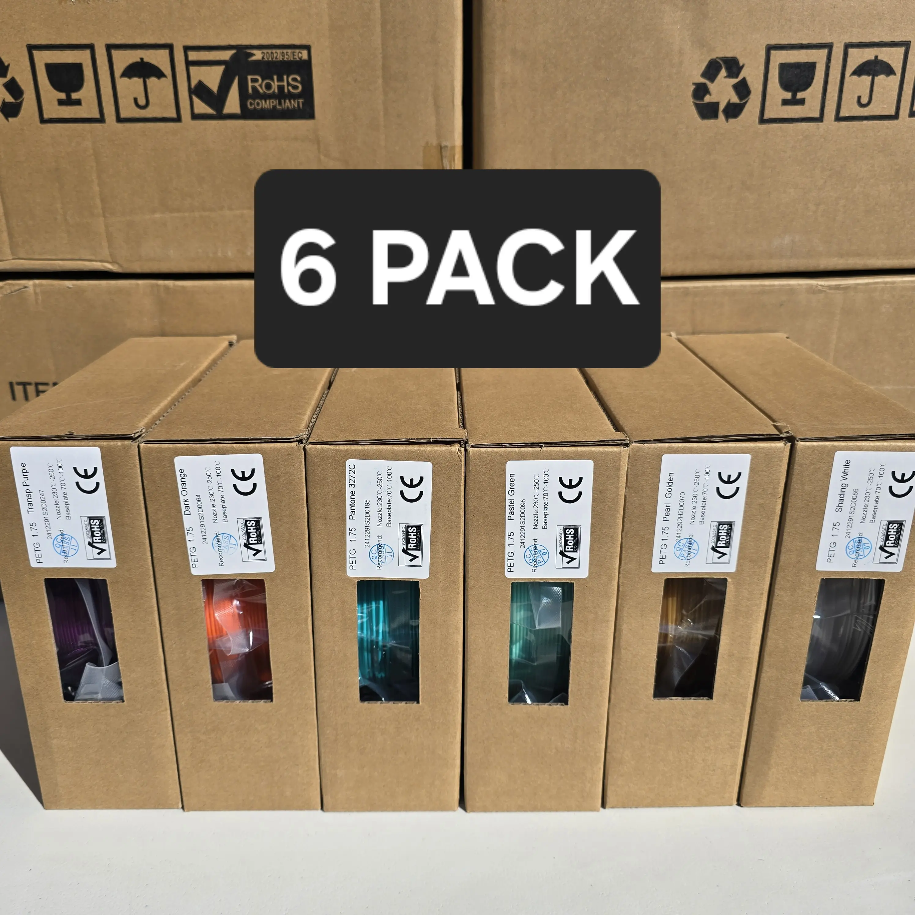 BULK PLA 1.75mm Transparent Colors, 6pc 12pc 18pc - Peter Prints BULK PLA 1.75mm Transparent Colors, 6pc 12pc 18pc - Peter Prints