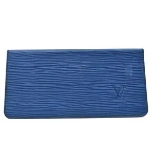 $745 Louis Vuitton Epi Agenda Poche Leather Pocket Notebook Cover Blue
