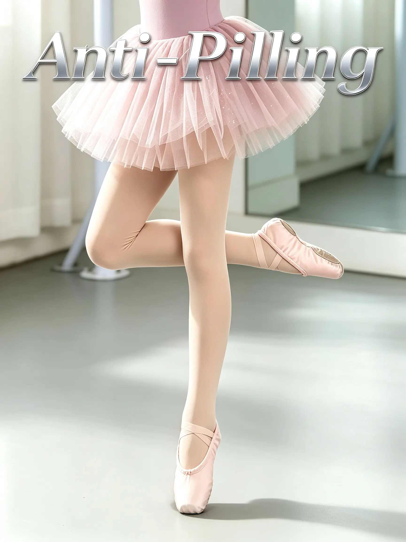 Skin Tone Ultra Soft Kids Dance Tights High Elastic Breathable Girls Ballet Footed Stockings Anti-Run Sheer Dance Hosiery For Toddler Class Training Stage Performance Daily Wear