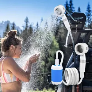 Portable Outdoor Shower, Rechargeable Water Pump Sprayer & Accessories, Small Storage Shower for Outdoor Camping, Hiking, Garden Watering, Car Washing