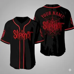 Slipknot-Inspired Baseball Jersey, Personalized Name Heavy Metal Jersey, Unisex Rock Fan Shirt,Women's T-shirt, Gift For Boyfriend Gifts, Girl Friend