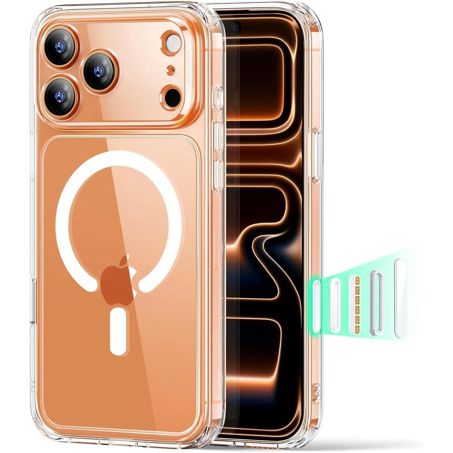 for iPhone 17 Pro Max Case, Camera Control, Compatible with MagSafe, Shockproof Military-Grade Protection, Magnetic Phone Case for iPhone 17 Pro Max, Classic Hybrid Case, Clear