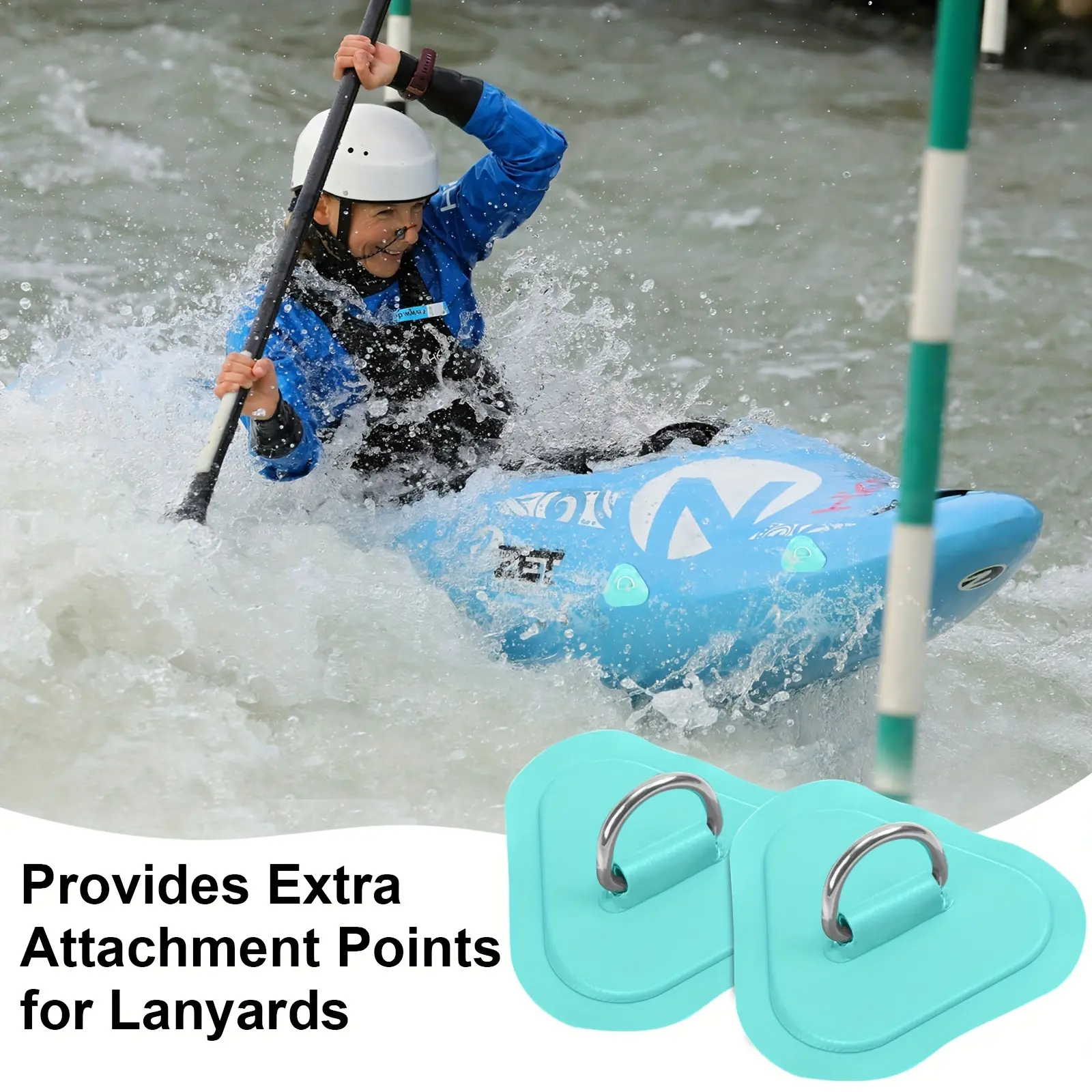 D-Ring Patches Available in Sets of 8 for Inflatable Boats, Kayaks, Dinghies, And Stand-Up Paddleboards, Made from PVC for Canoes And Rafting