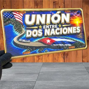 12x6in 2 Nations Union Themed Car Number Plate, Automotive Exterior Decor Sign, Signs
