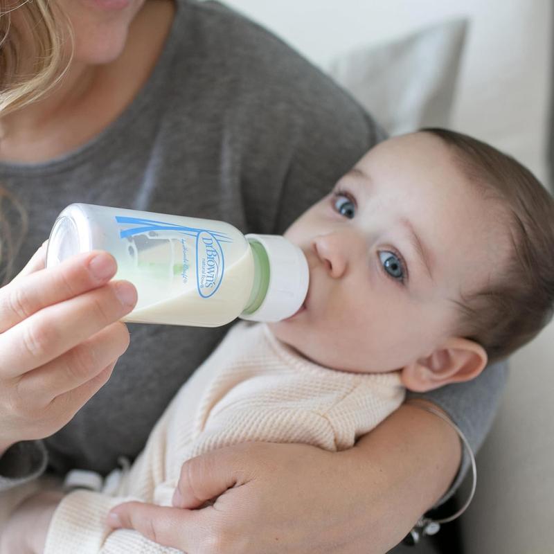 Anti-Colic Options+ Narrow Glass Baby Bottle with Level 1 Slow Flow Nipple BPA-Free 4 oz/120mL 2-Pack USA Made Heat Resistant Durable Borosilicate Glass