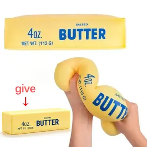 [Buy One Get One Free] Butter Squeezing Toy, Soft and Novel Toy, Resilient Sensory Toy, Helps Relax and Focus, Sensory Cheese Toy, Food-Themed Soft Butter Toy