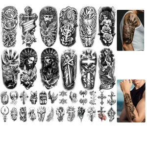 77 Pcs Viking Temporary Tattoos Set, Half Arm Sleeve & Small Nordic Tribal Tattoos, Waterproof Long-Lasting, Easy to Apply & Remove, Suitable for Adults Women Kids
