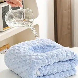 Coral Fleece Waffle Weave Bath Towel, Ultra Absorbent Microfiber Material, Quick Dry Spa and Gym Towel, Soft and Durable, Scent-Free, Premium Bath Towels