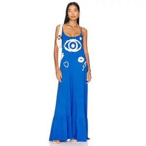 Lauren Moshi Beatrix Painted Evil Eye Dress in Ultramarine