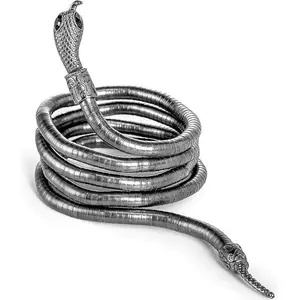 Halloween Snake Bracelet & Necklace – Adjustable Bendable Snake Arm Cuff, Wrap Bracelet & Choker Jewelry for Women, Men & Kids – Egyptian Serpent Costume Accessory, Gothic Cosplay Party Jewelry, Halloween accessories, bangle bracelet, bulk items