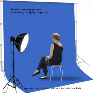 Portable Photo & Live Streaming Background Cloth, Multiple Sizes Available, Ironable, Washable, Foldable, Blue Backdrop for Home Videos